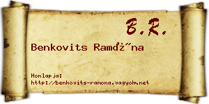 Benkovits Ramóna névjegykártya